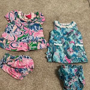 2 Girls Lilly Pulitzer sets, dress and matching bloomers
